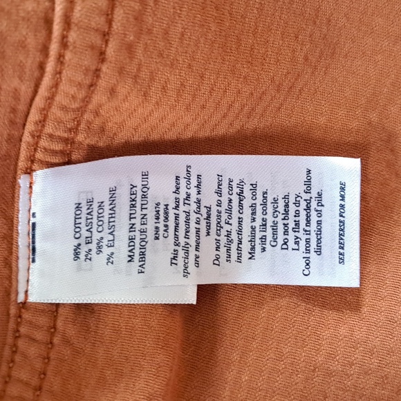 Faherty Womens Studio Corduroy Chore Jacket Gingerbread Rust Orange SM - Picture 7 of 8